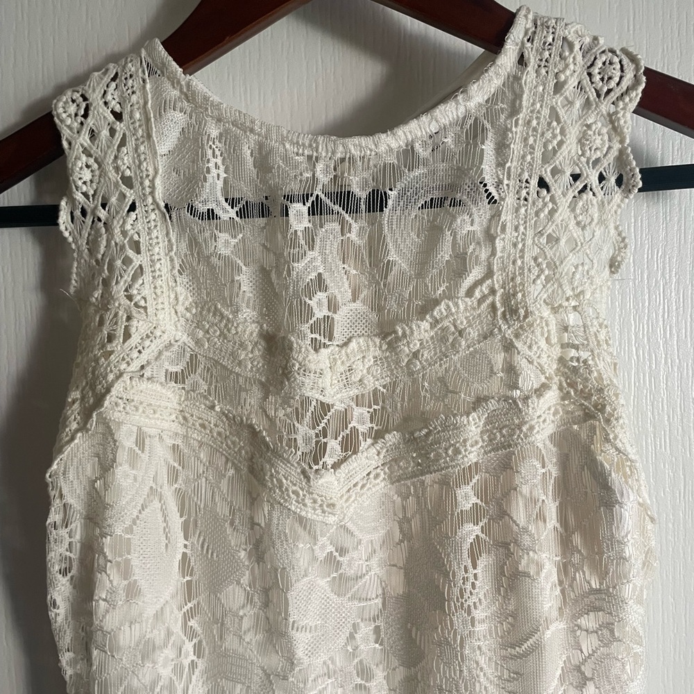 White/Ivory Lace Maxi Dress